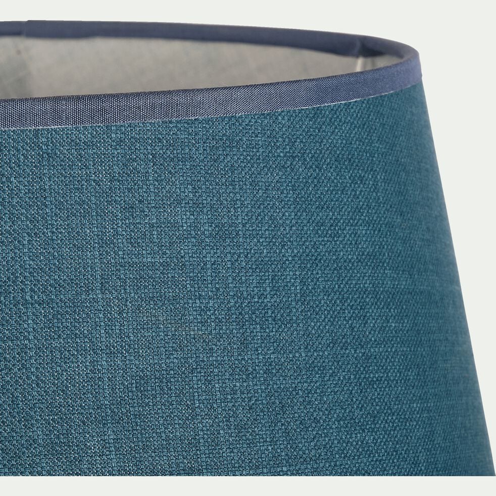 Abat-jour tambour en coton D23cm - bleu figuerolles-MISTRAL