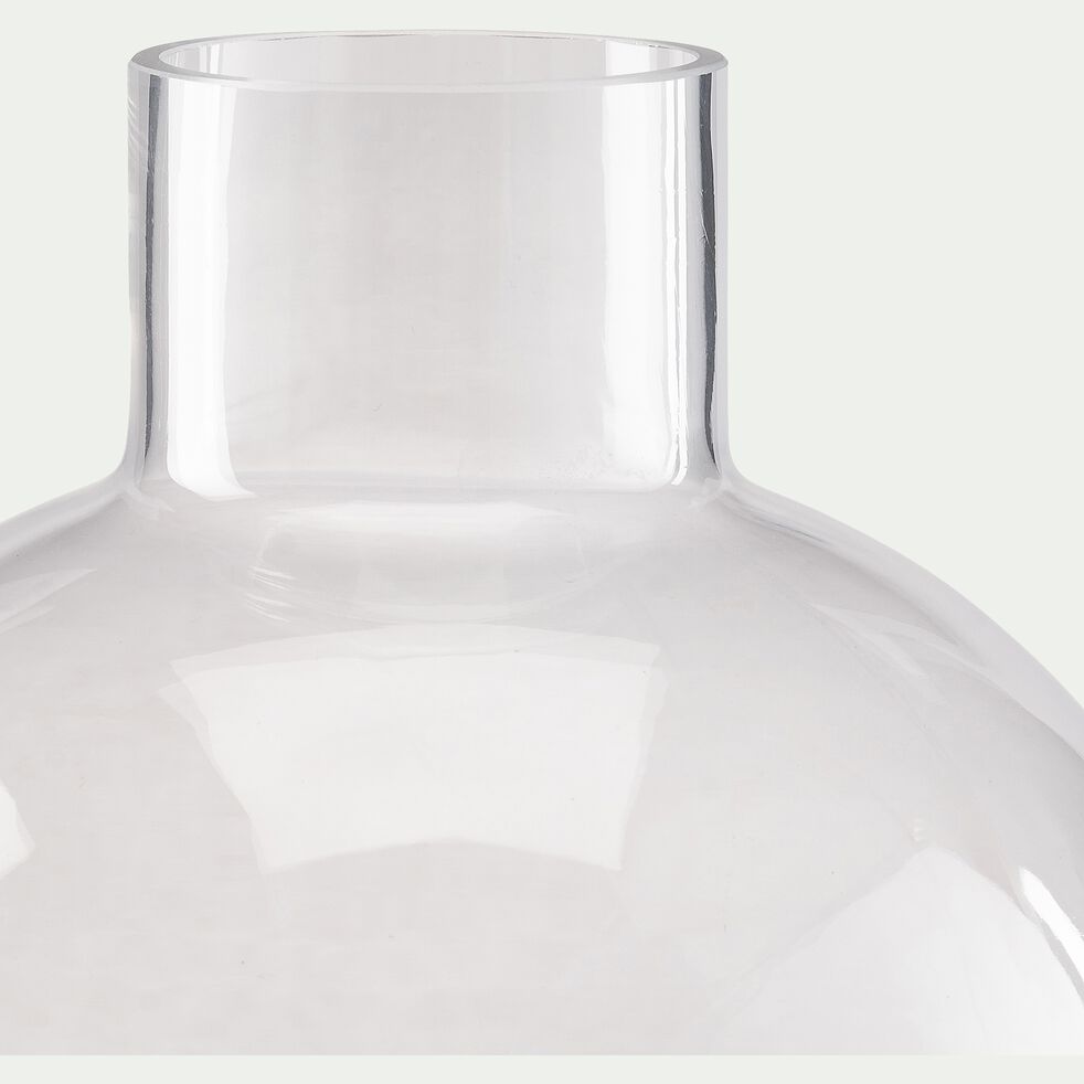 Vase boule fait-main en verre - transparent D14xH17cm-PLUMBAGO