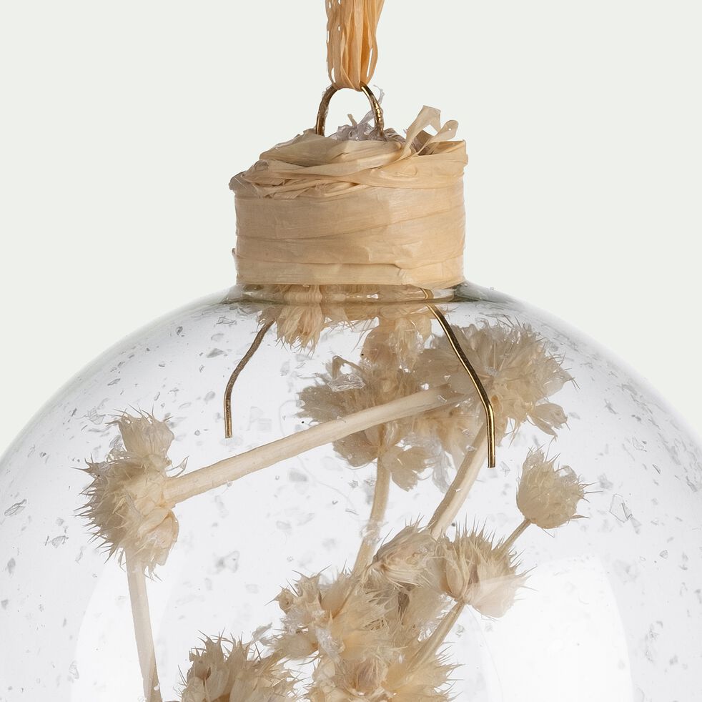 Suspension de Noël fleurs séchées D8cm - transparent-PHORA