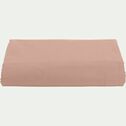Drap plat en percale de coton - rose salina 270x300cm-FLORE