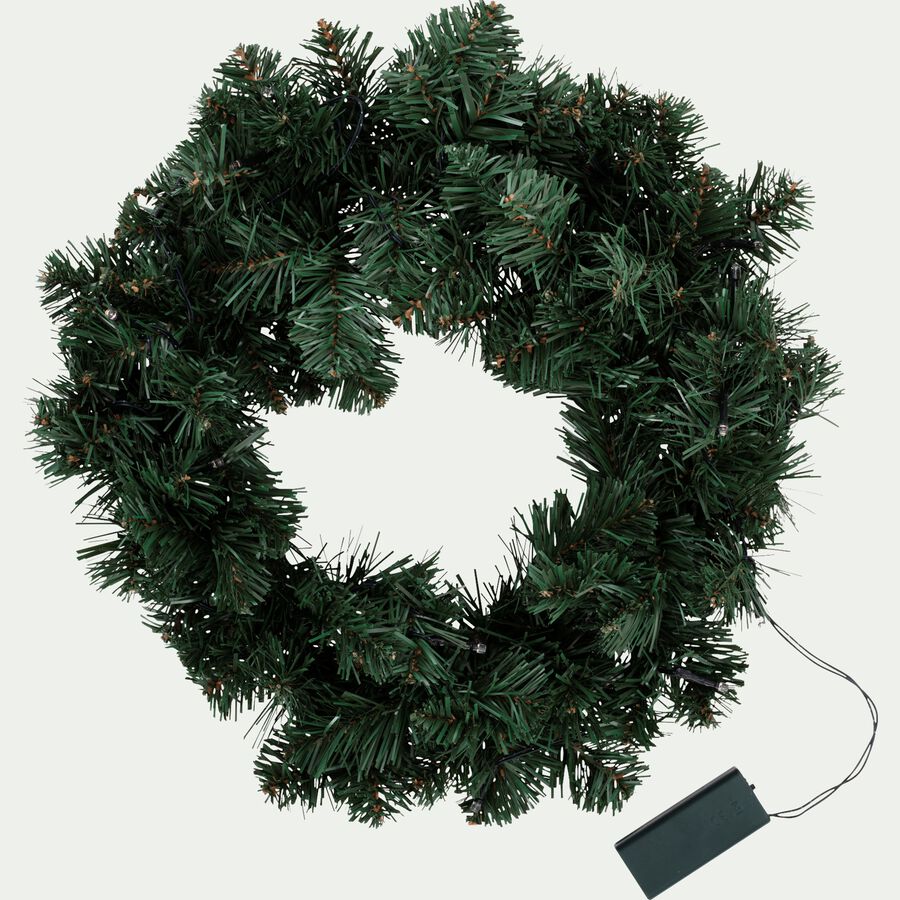 Couronne de Noël électrique à led - vert D45cm-HORTON