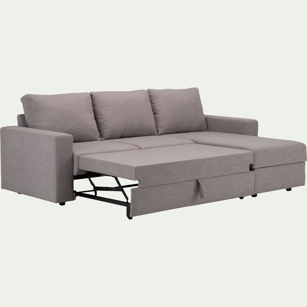 Canapé d'angle réversible convertible en tissu - gris borie-HONORE