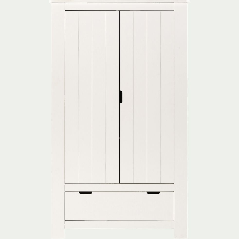 Armoire enfant en bois avec 2 portes et 1 tiroir - blanc- h185.4 cm-POLLUX