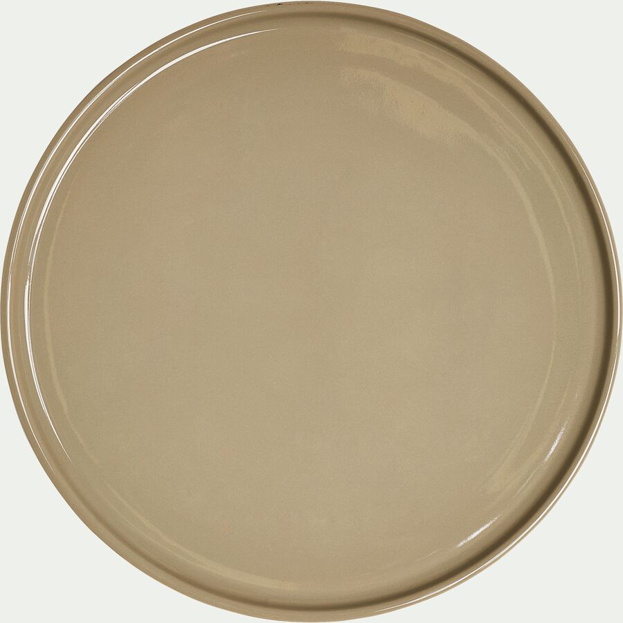 Assiette plate en faïence vert olivier D27cm-VADIM