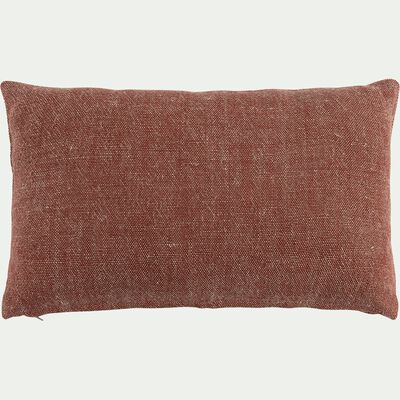 Coussin chambray en lin - rouge arcilla 30x50cm-LINAZA