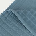 Plaid tissage carreaux en coton 120x170cm - bleu autan-ESTATE