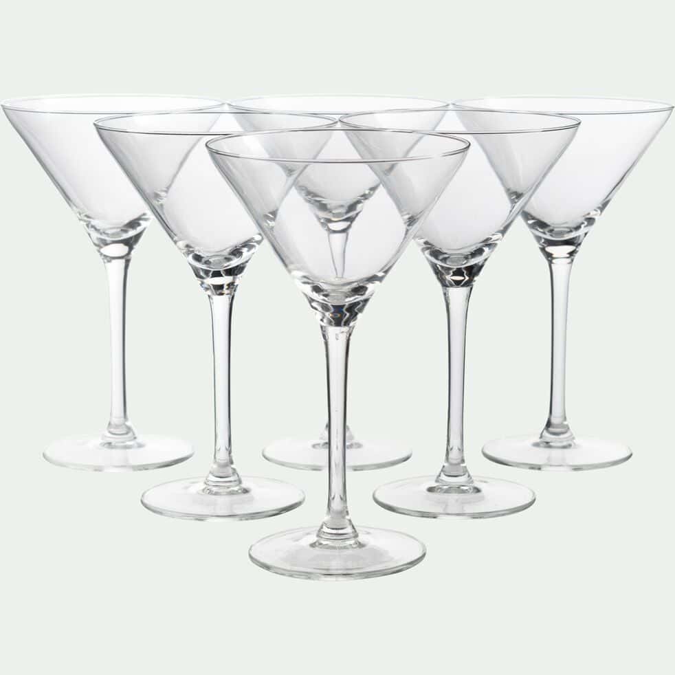 Coffret de 6 verres à martini en verre 26cl - transparent