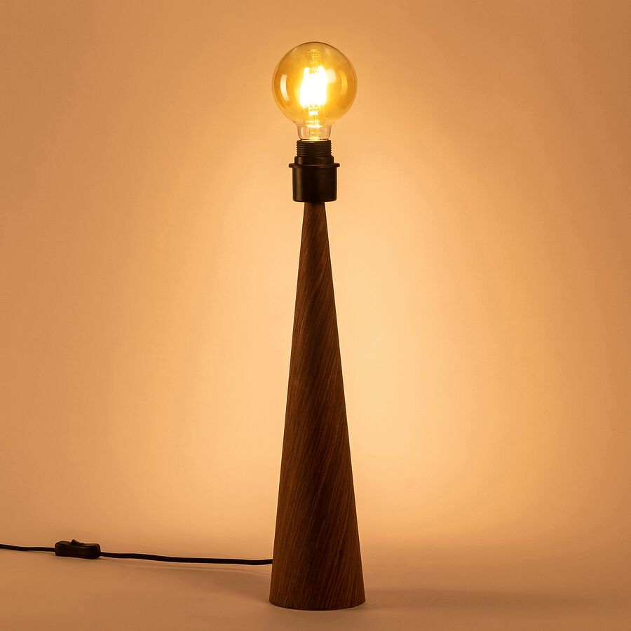 Lampe à poser en métal - effet bois foncé H51,5cm-KONE