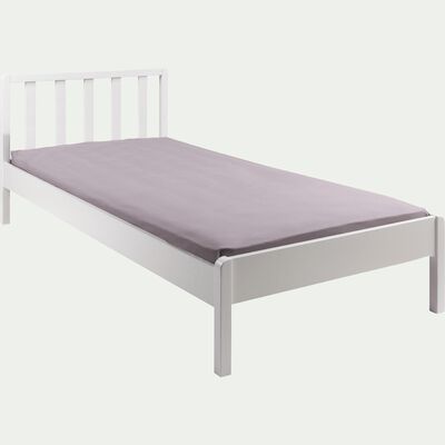 Lit 1 place enfant en bois avec tête de lit à barreaux 90x200cm - blanc capelan-JAUME
