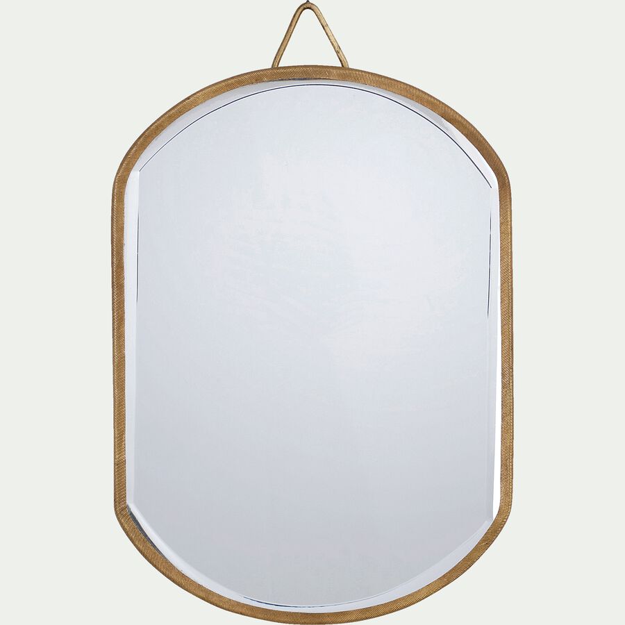 Miroir ovale en métal - doré H26cm-BHIL