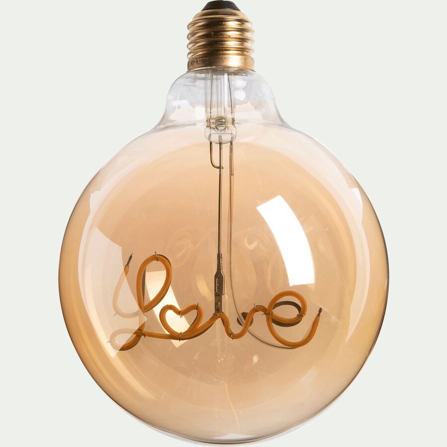 Ampoule décorative LED ambre D12,5cm culot E27-LOVE