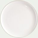 Assiette plate en faïence blanc ventoux D27cm-LANKA