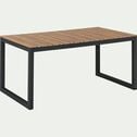 Table de jardin fixe en polywood et aluminium - bois clair (6 places)-ZICO