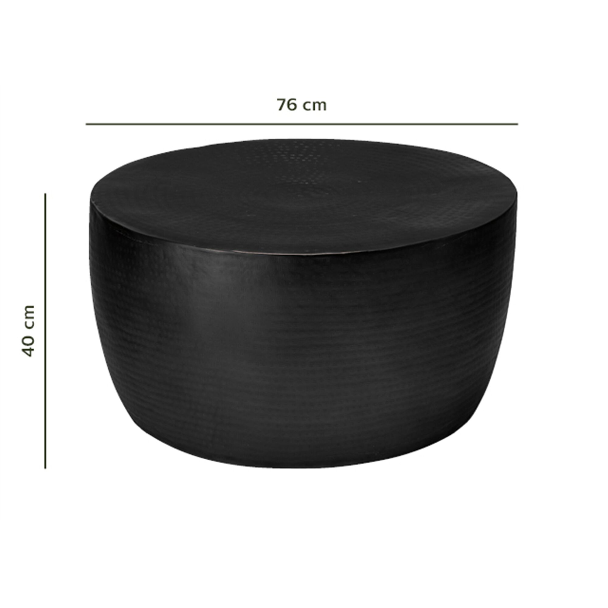Table basse ronde en tôle d'aluminium - noir D76xH40cm-JALGORA
