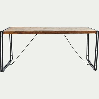 Table de repas en bois et métal vieilli - 8 places-OSCAR
