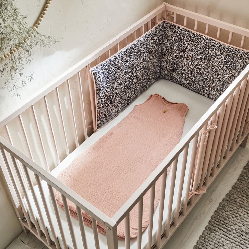 Tour de lit bébé en coton bio avec imprimé Sigean - multicolore-SIGEAN