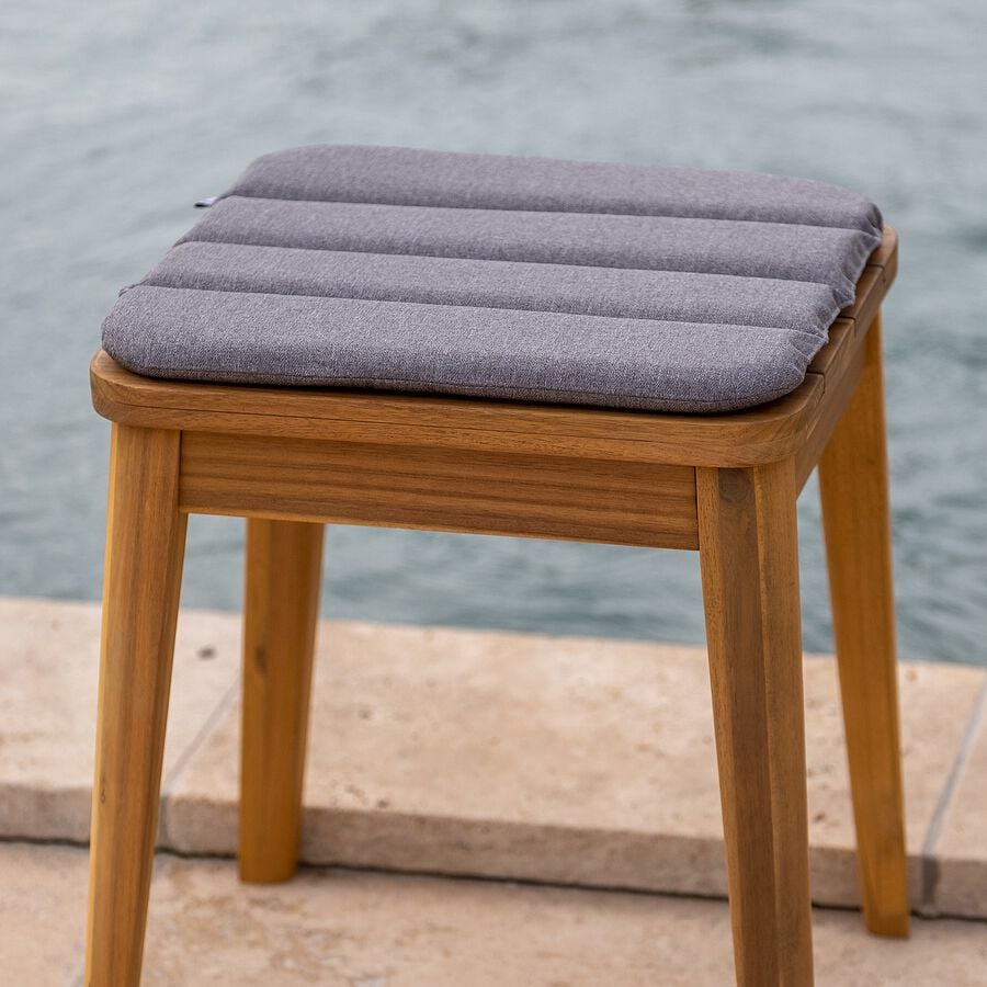 Galette de chaise indoor & outdoor en tissu déperlant - gris brorie-KIKO