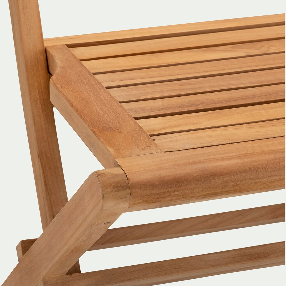 Chaise de jardin pliante en teck - bois clair-LALE