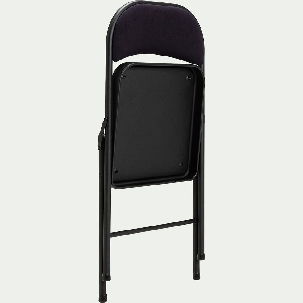 Chaise pliante en métal et tissu - noir calabrun-CASTA