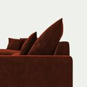 Canapé d'angle fixe gauche en velours - brun rustrel-SIMONA