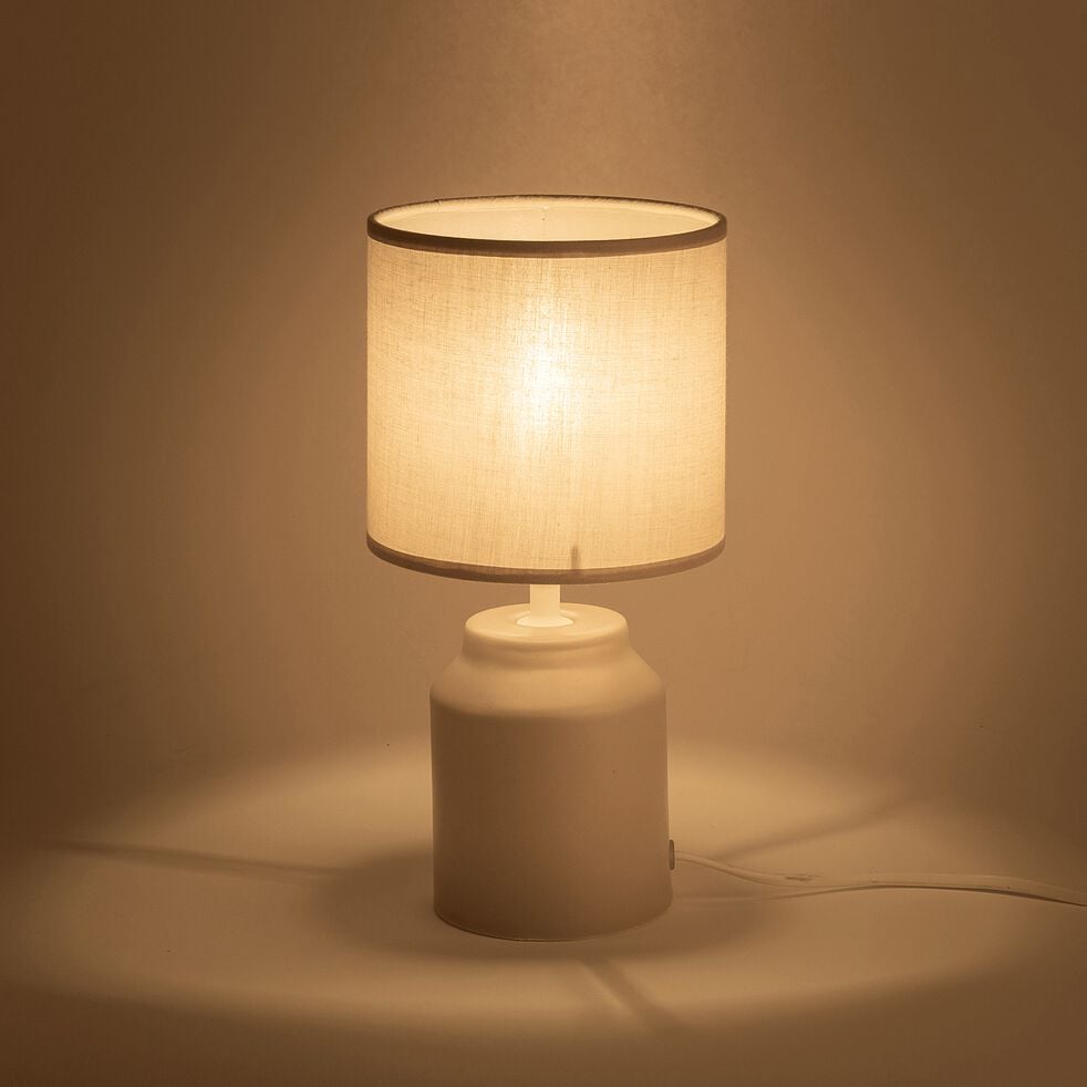 Lampe à poser en céramique beige H29cm-RODRIG