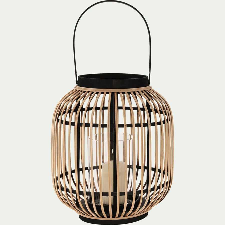 Lanterne Bougie Bambou - Blanc chaud - Luminaire - Eminza