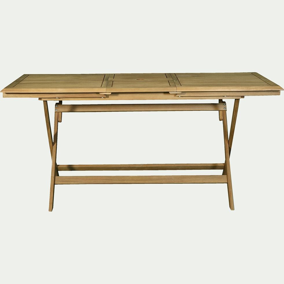 Table de balcon extensible pliante en acacia (4 à 6 places) - bois foncé-MILANA