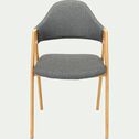 Chaise en tissu et effet bois clair - gris ardoise-GARETTE