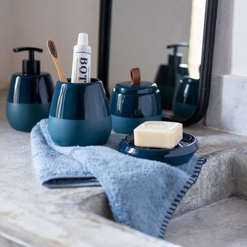 Set de salle de bain en grès - bleu figuerolles-SPINA