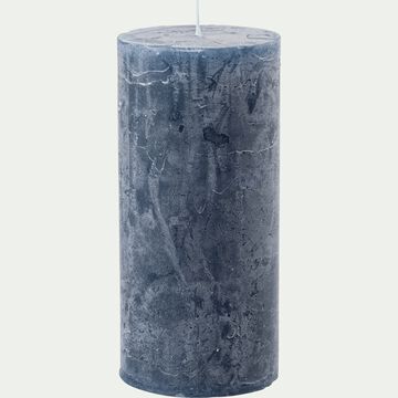 Bougie cylindrique coloris bleu myrte-BEJAIA