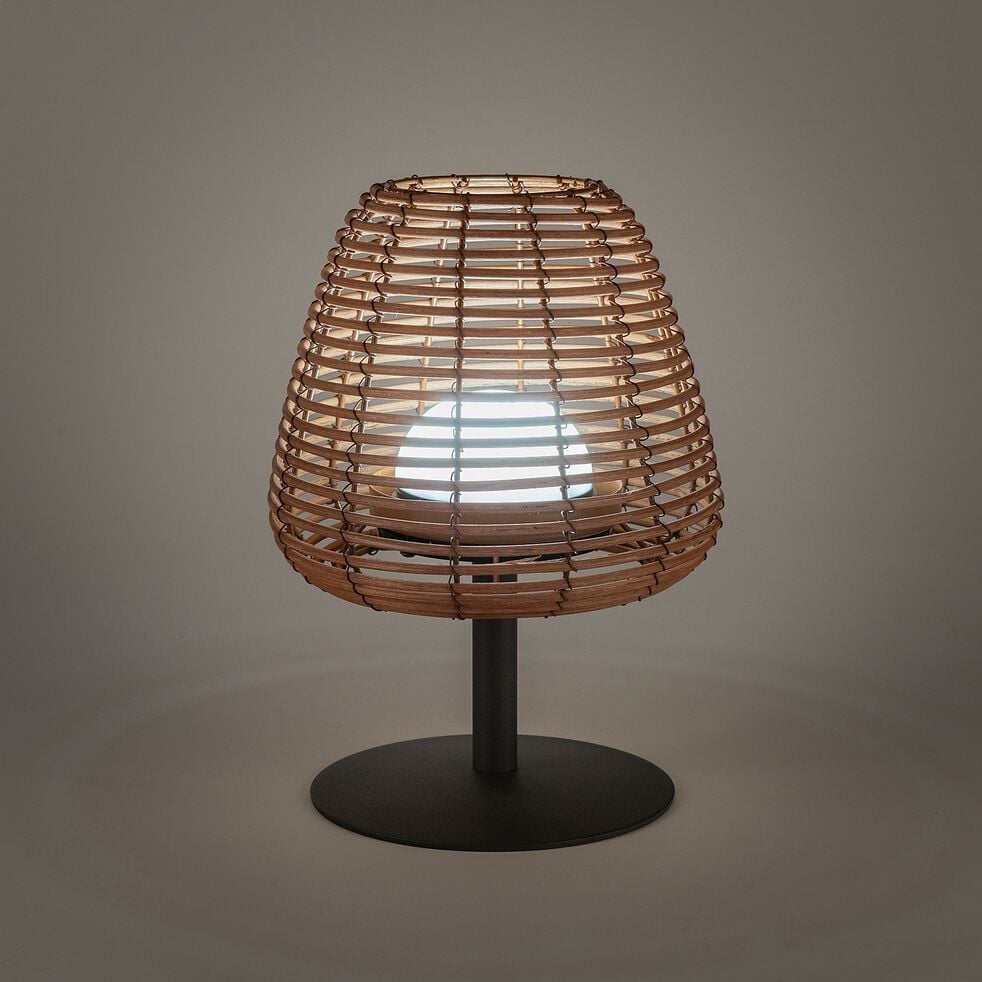 Lampe d'extérieur sans fil en rotin - H25cm-STANDY BOHEME