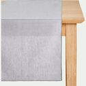 Chemin de table en lin et coton gris borie 50x150cm-NOLA
