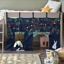 Tente de lit enfant à motifs sous-bois - bleu-MAS