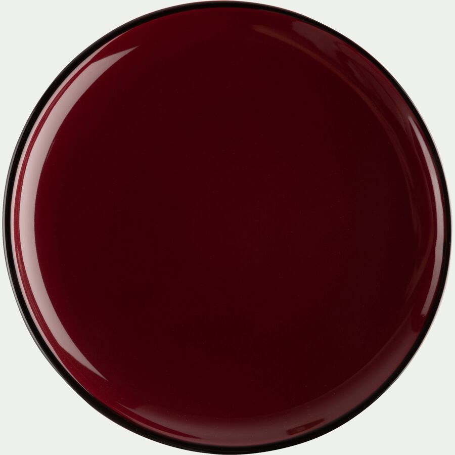 Assiette plate en faïence rouge sumac D27cm-LANKA