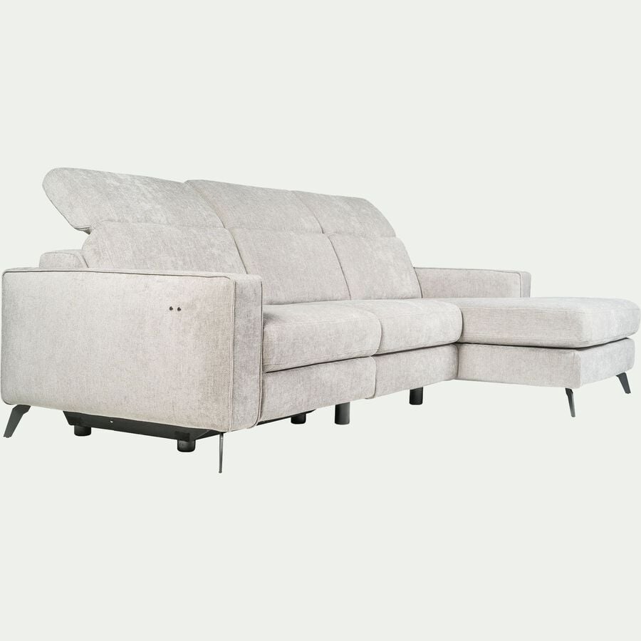 Canapé d'angle droit relax en tissu dara - gris borie-SALVIA