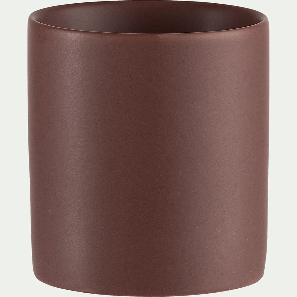 Cache-pot en céramique - brun rhassoul D7xH7,5cm-MARTIN