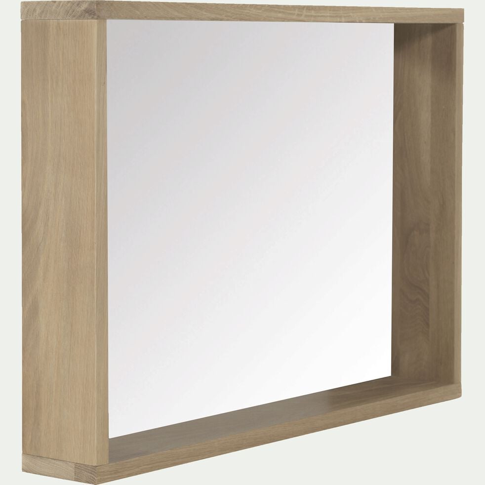 Miroir rectangulaire de salle de bain en chêne - L80cm-NATIVE