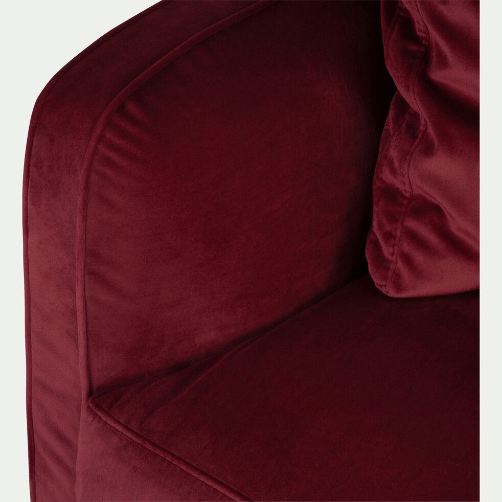 Canapé 2 places fixe en velours - rouge sumac-LENITA