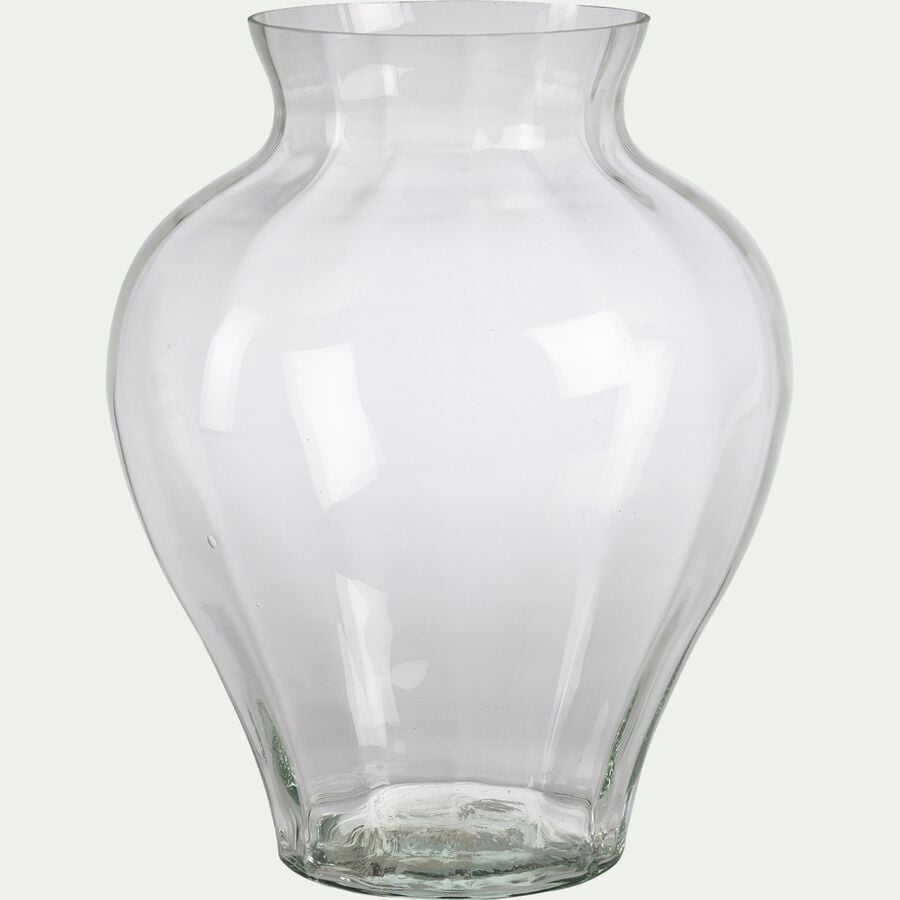 Vase amphore en verre - transparent D24xH28cm-AUCHE