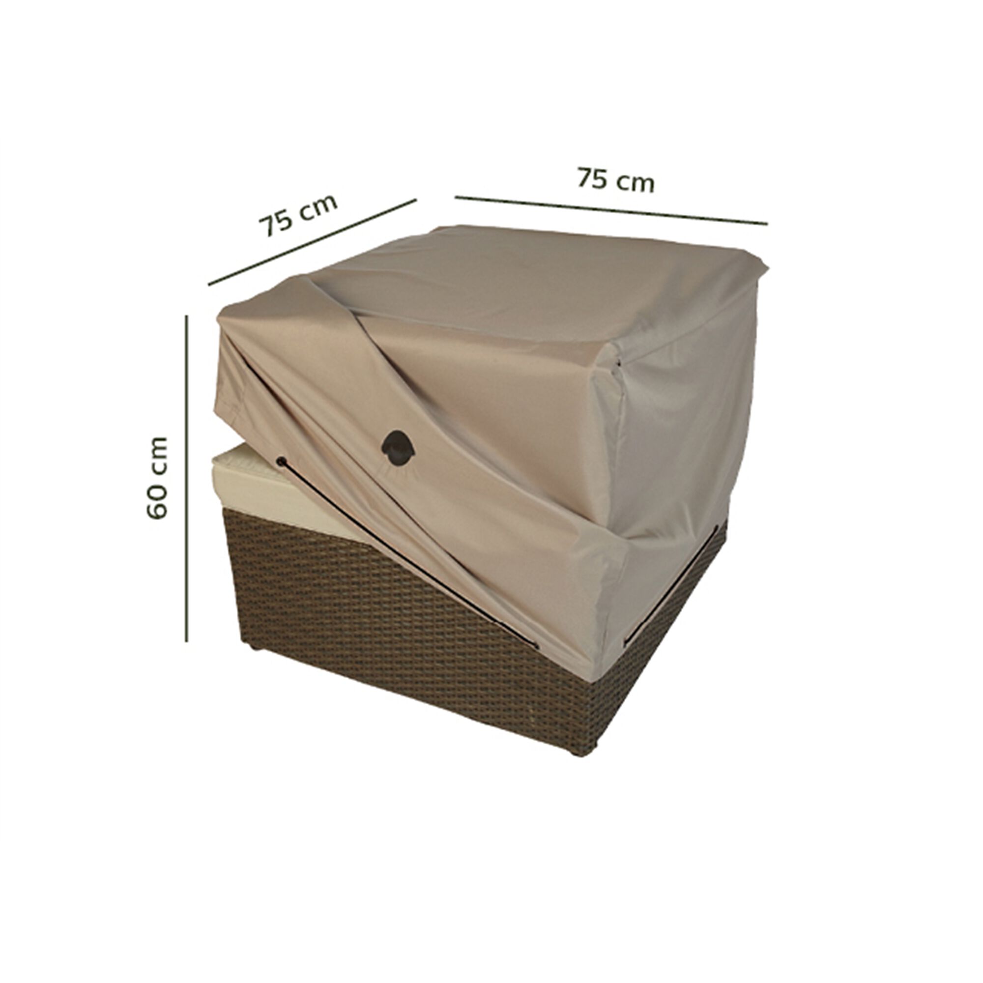Housse de protection pour fauteuil de jardin - beige (75x75xH60cm)-RIANS
