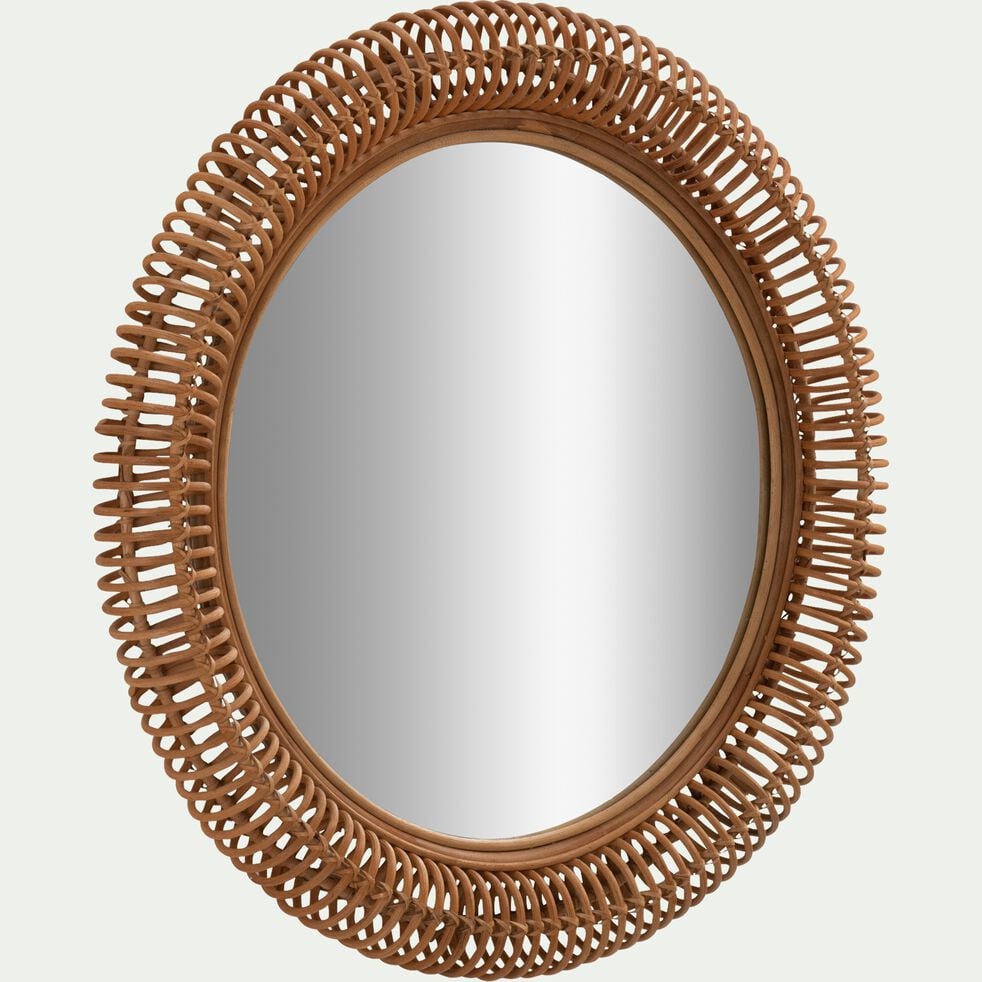 Miroir rond en rotin - naturel D91cm-HOLEIL