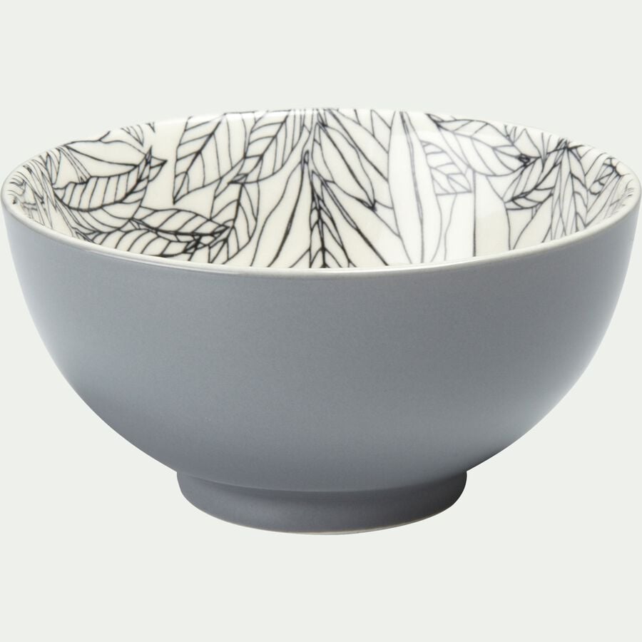Coupelle en porcelaine motifs laurier D11,5cm - gris-AIX
