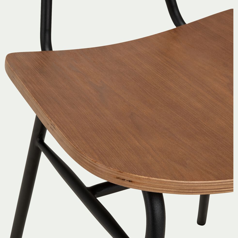 Chaise en bois de frêne et acier - naturel-LORA