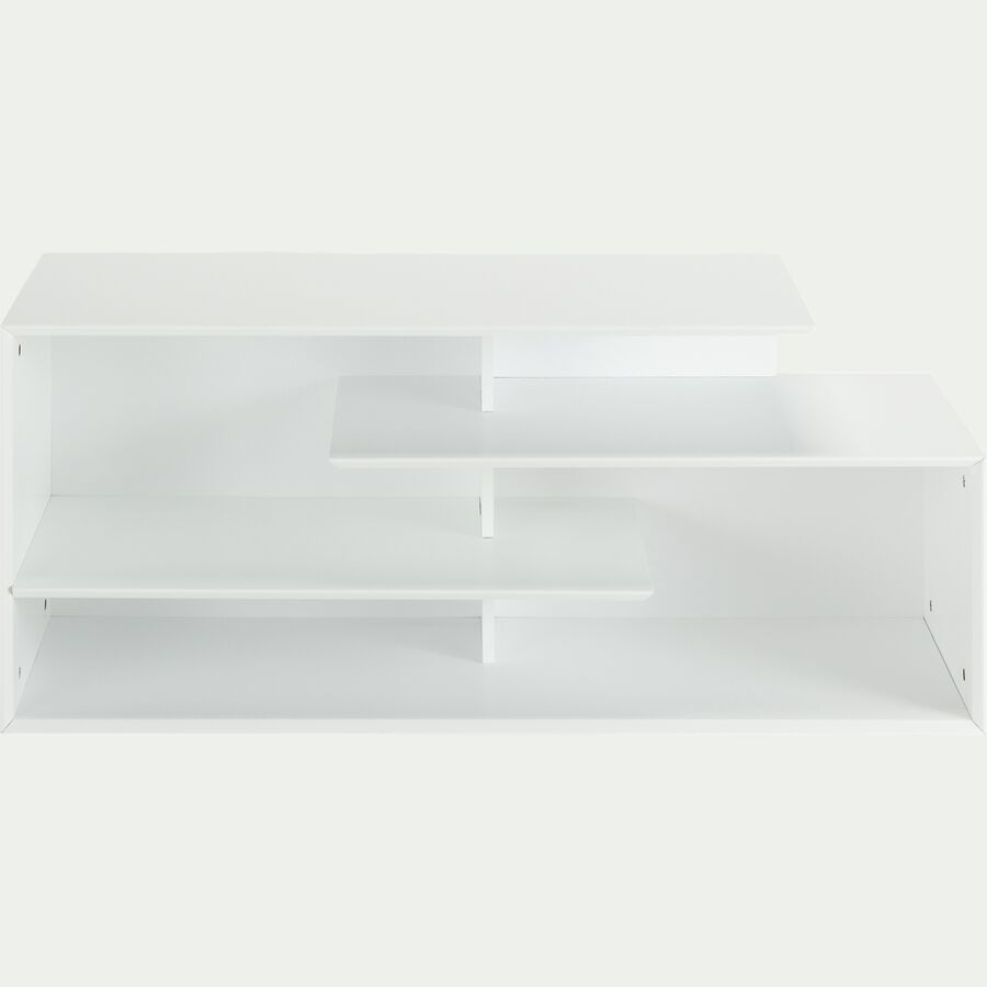 Meuble TV asymétrique en bois - blanc L120cm-FABRO