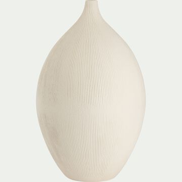 Vase boule en faïence - blanc D27,5xH44cm-ANAS