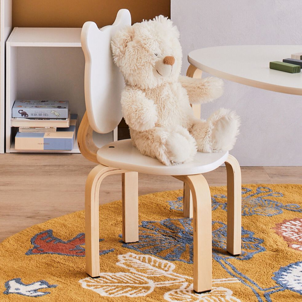 Chaise enfant forme ours - blanc-LOU