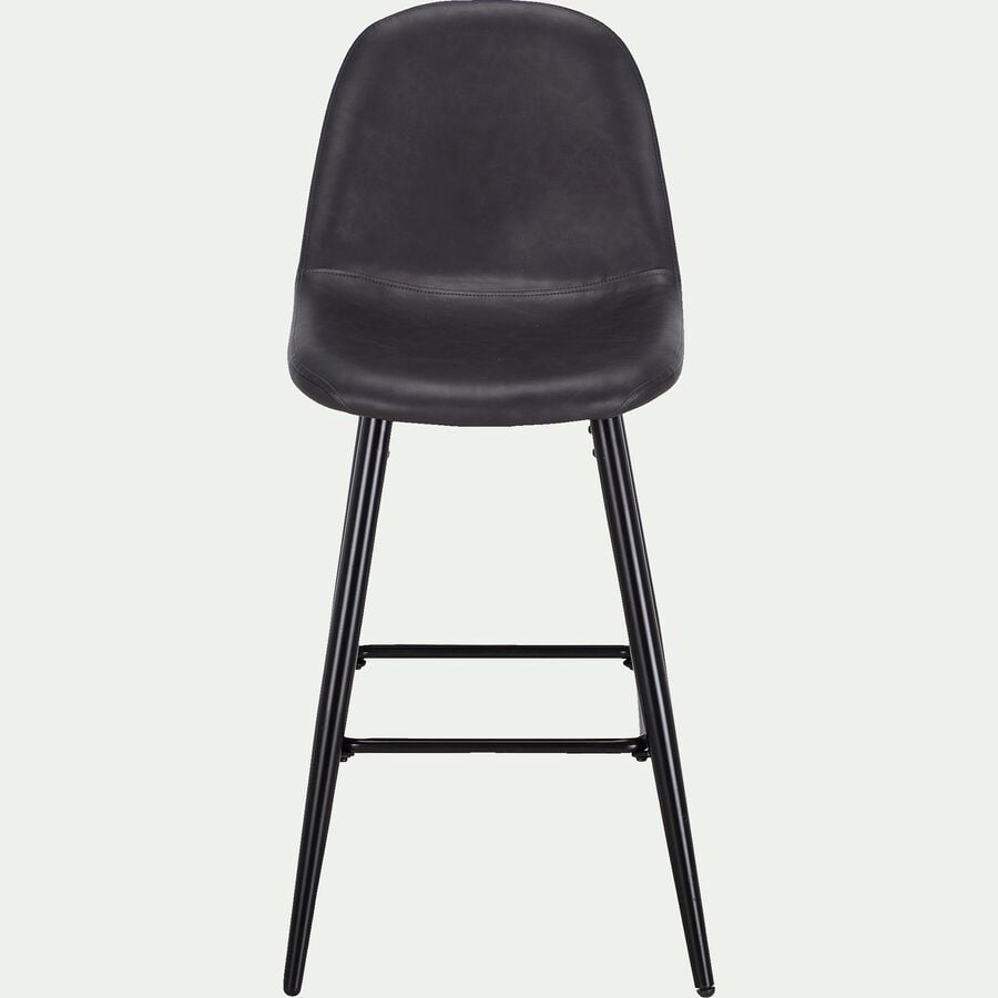 Chaise de bar en simili - noir H66cm-LOANA