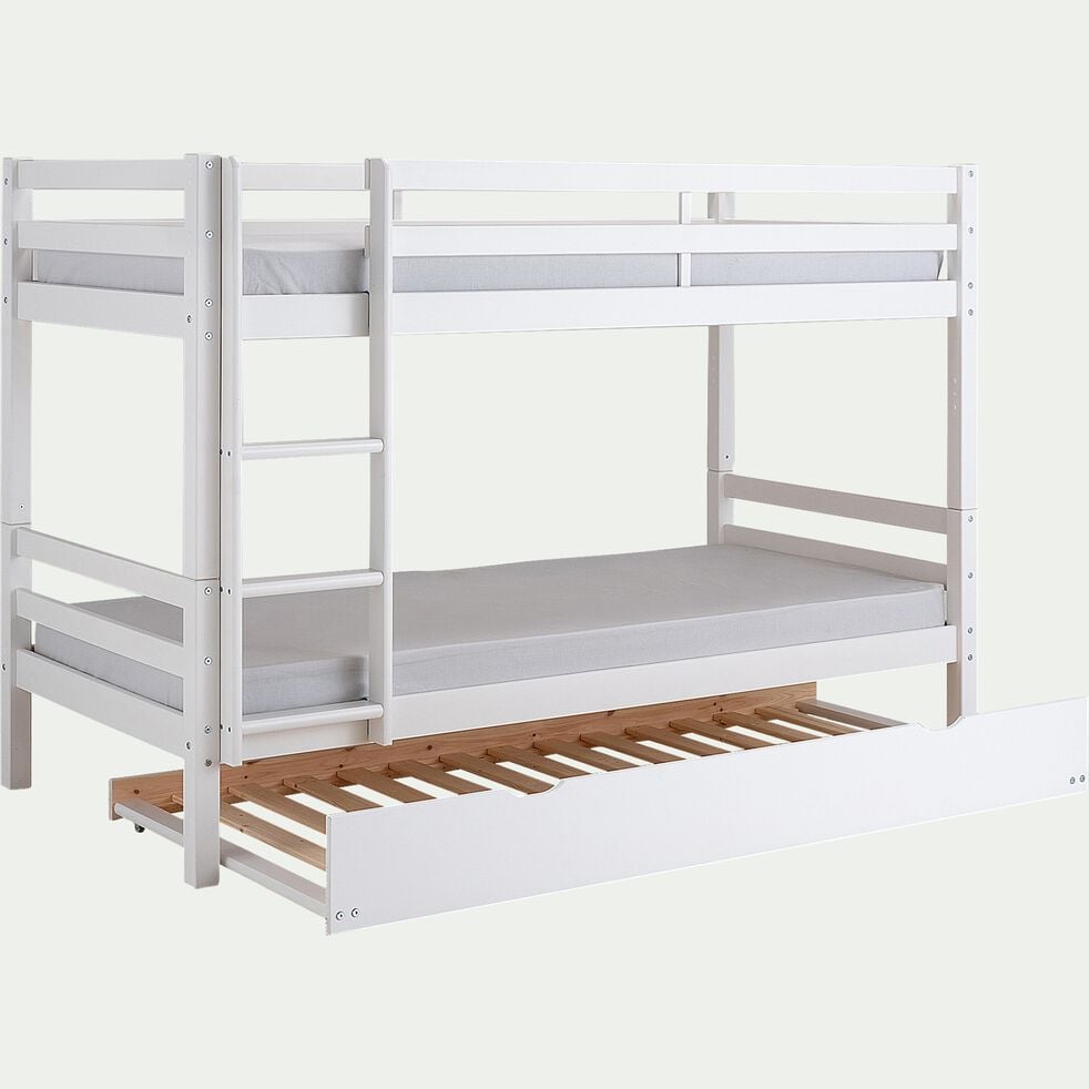 Tiroir de lit coulissant en bois - L200cm blanc-NOA