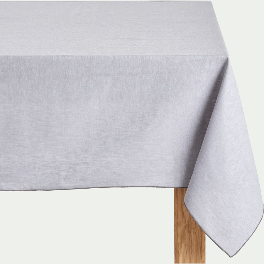 Nappe en lin et coton gris borie 170x250cm-NOLA