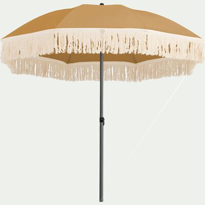Parasol à franges - beige nèfle D160cm-RICCIA
